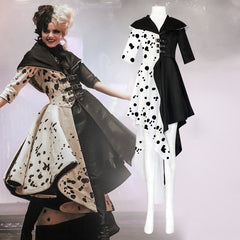 Cruella de Vil 101 Dalmatians Cosplay Dress,Custom‑Made,Halloween Stage