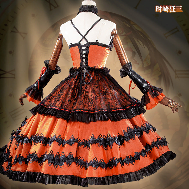 Date A Live Kurumi Tokisaki Cosplay Battle Dress Gothic Lolita Costume - Halloweez