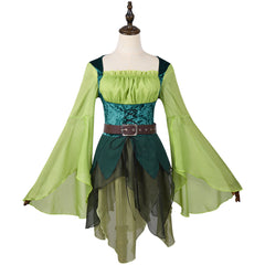 Women Medieval Fairy Elf Dress Cosplay Costume Custom for Halloween Party