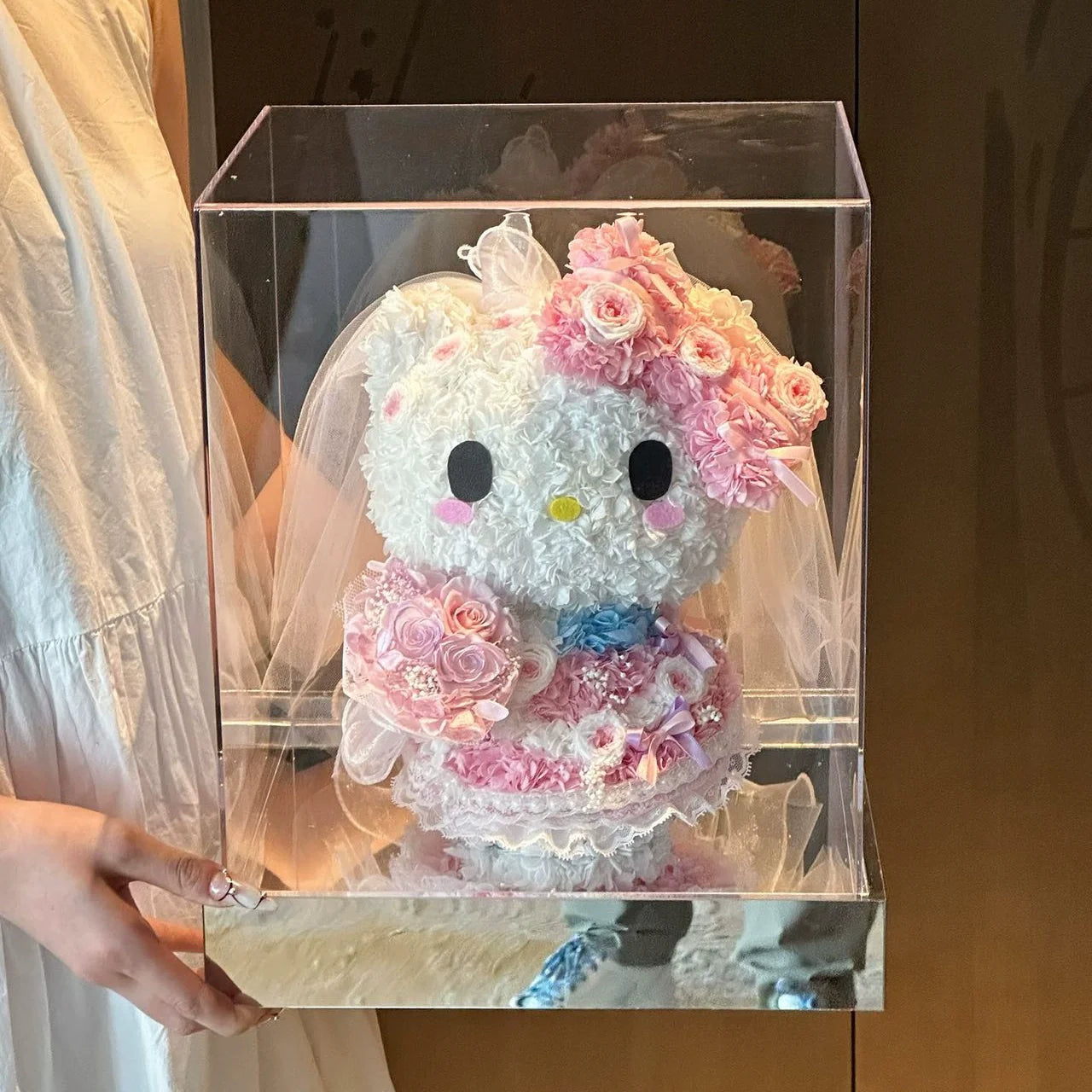 Décoration de Noël Hello Kitty en forme de rose éternelle – Un cadeau de Noël intemporel