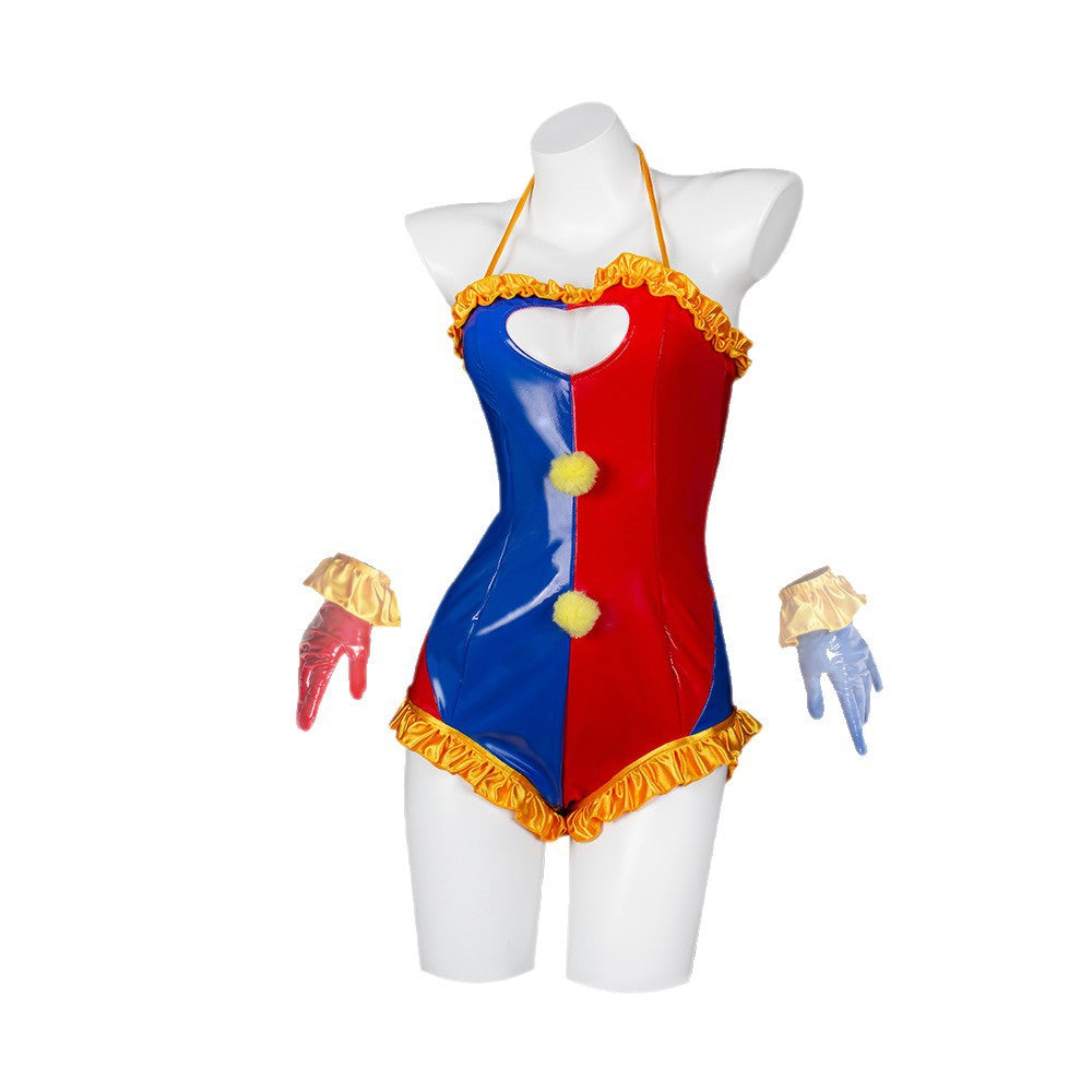 Pomni Fan‑Made Cosplay Swimsuit Costume, Custom Made for Halloween & Cos Events