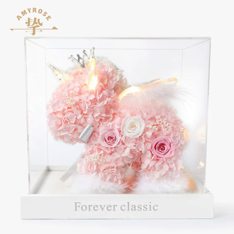 Halloweez Unicorn Gift Box - Exquisite Rose Bouquet for Wedding Anniversary, Engagement & Birthday