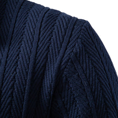 Men Button‑Up Knit Cardigan, Business Casual Sweater for Autumn Winter