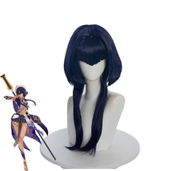 Halloweez Candace Cosplay Wig - Straight Dark Blue Purple Synthetic Hair for Women - Halloweez