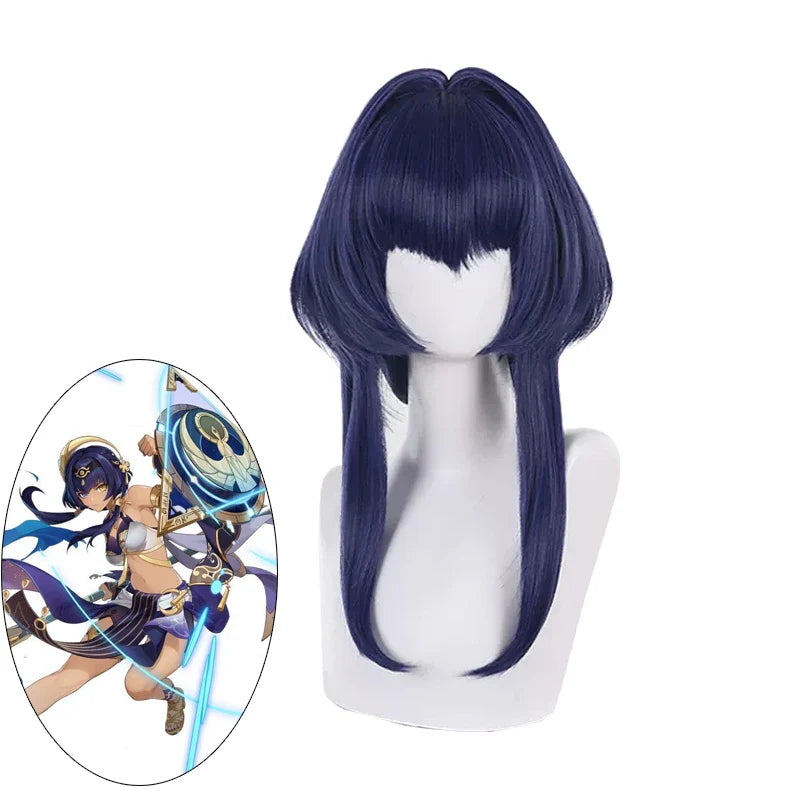 Halloweez Candace Cosplay Wig - Straight Dark Blue Purple Synthetic Hair for Women - Halloweez