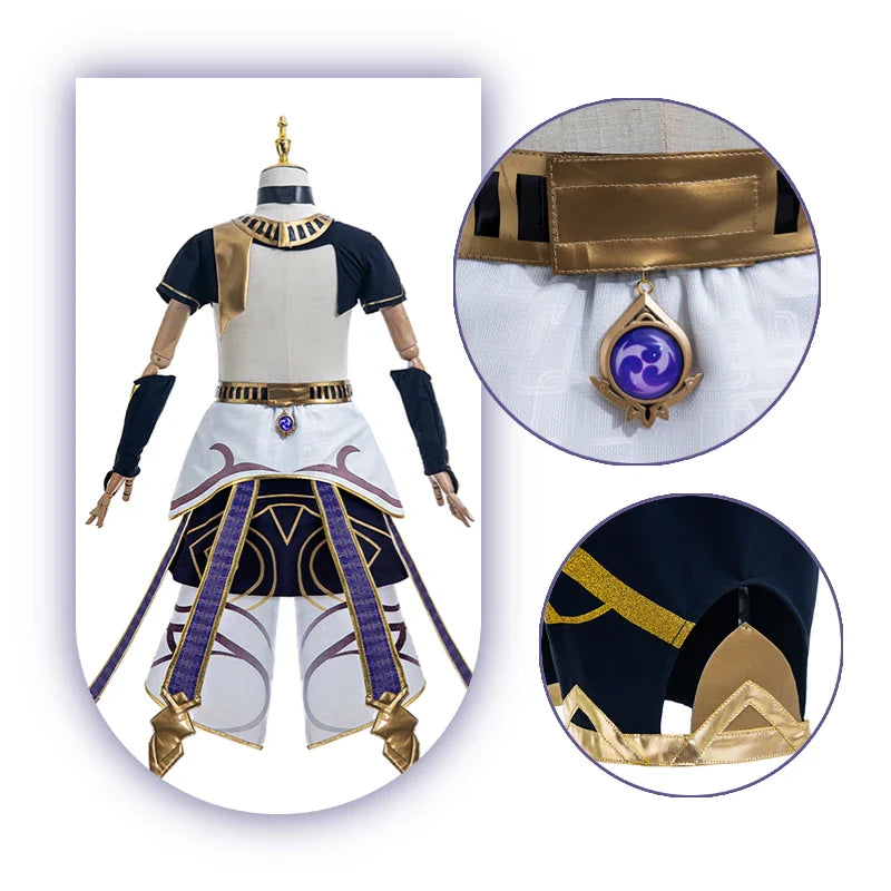 Halloweez Genshin Impact Cyno Cosplay Costume Men's Combat Uniform for Halloween Parties - Halloweez