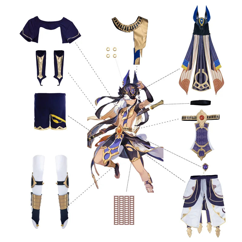 Halloweez Genshin Impact Cyno Cosplay Costume Men's Combat Uniform for Halloween Parties - Halloweez
