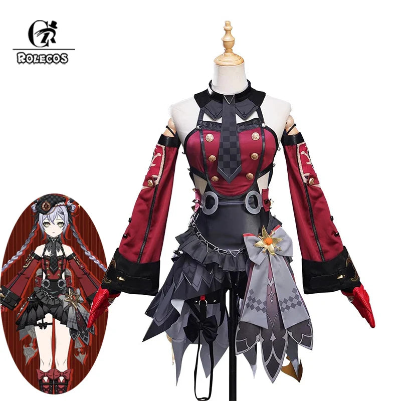 Disfraz de cosplay de Halloweez Genshin Impact Fontaine Codename M - Vestido de bruja pequeña para fiesta de Halloween de mujer