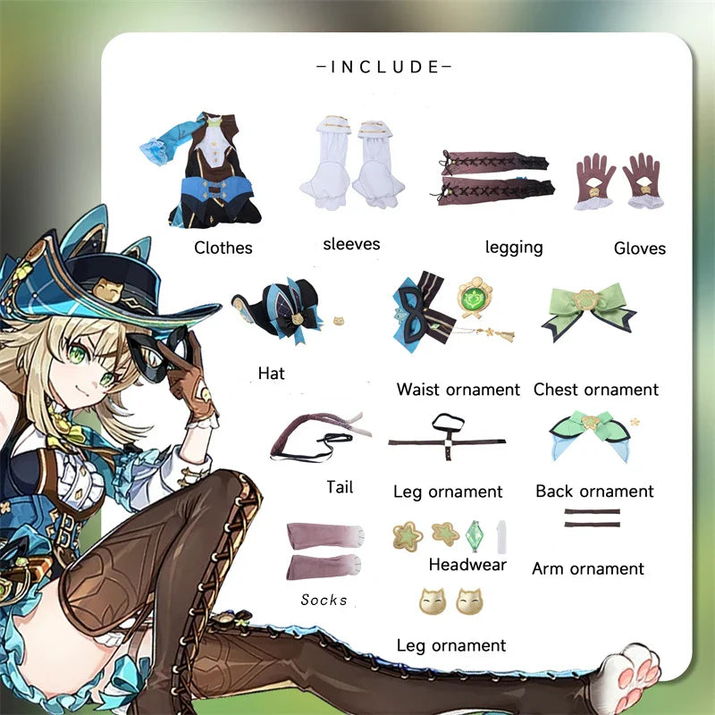 Halloweez Kirara Cosplay Costume - Genshin Impact Phantom Boots Cat Style Women's Uniform for Halloween Parties - Halloweez