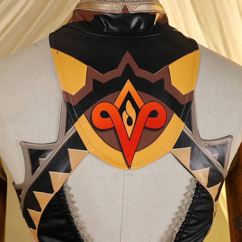 Halloweez Genshin Impact Pyro Archon Mavuika Cosplay Costume - Sexy Women's Jumpsuit for Halloween Parties