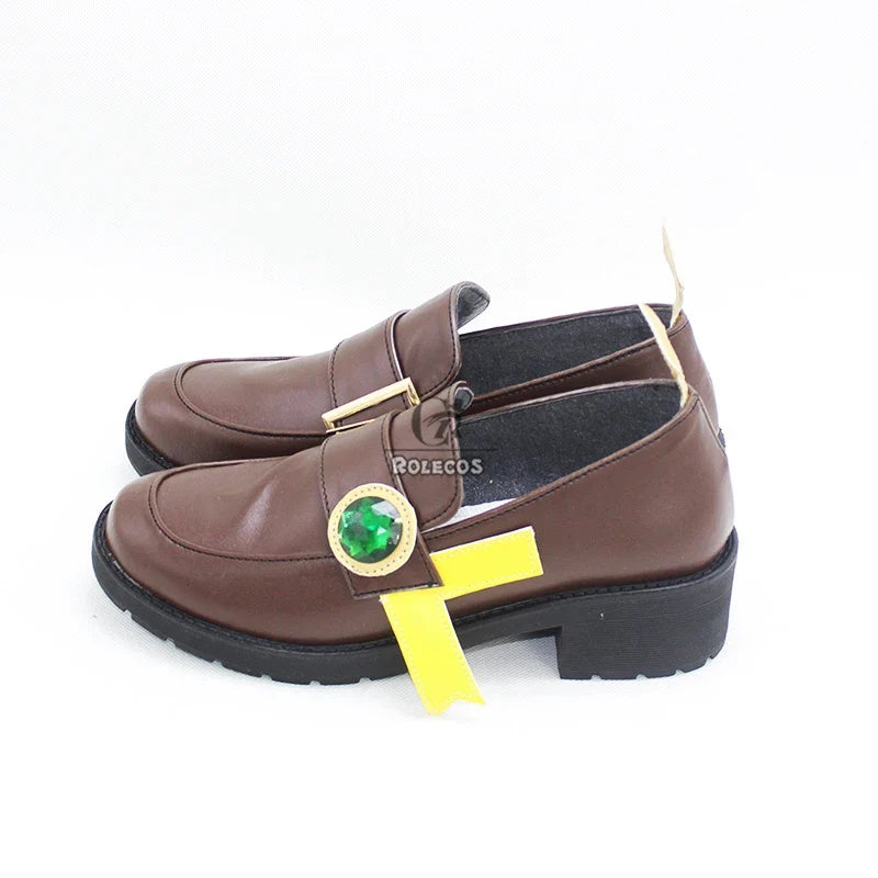 Halloweez Venti Cosplay Shoes - Premium Brown Leather High Heels for Genshin Impact Fans - Halloweez