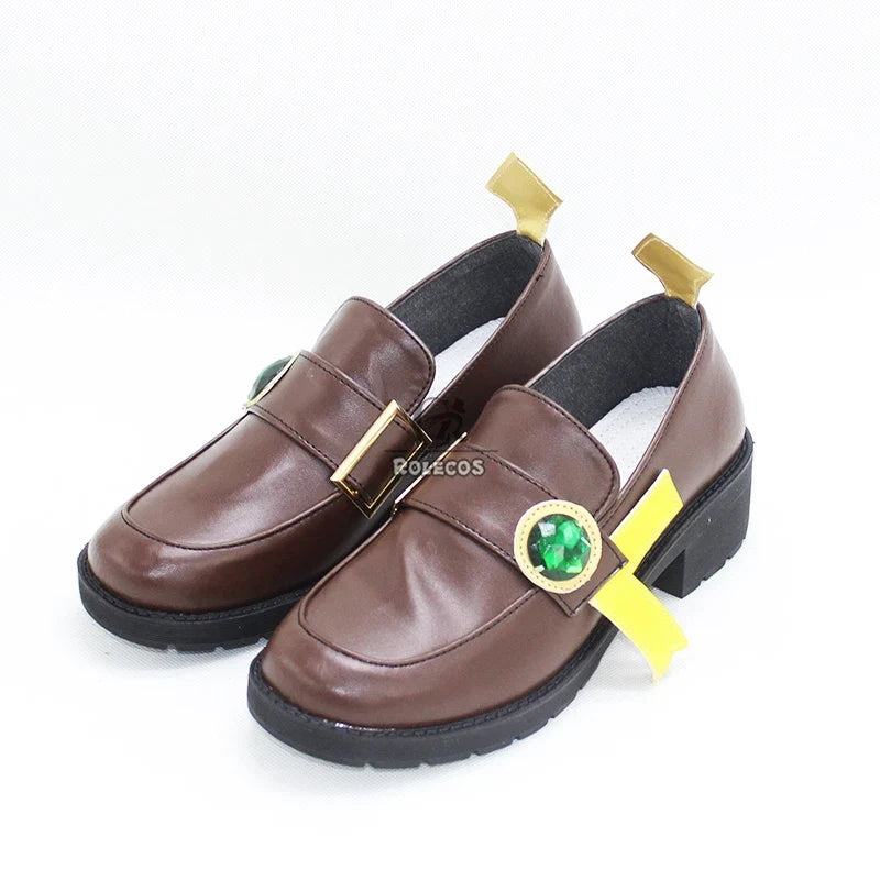 Halloweez Venti Cosplay Shoes - Premium Brown Leather High Heels for Genshin Impact Fans - Halloweez