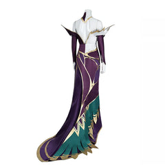 Game LOL Coven Morgana Cosplay Costume Women - Halloweez Sexy Morgana Witch Cosplay Halloween Purple Dress Full Set