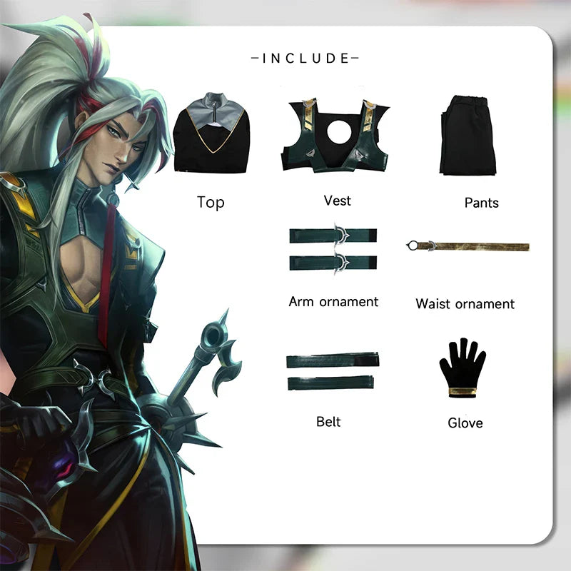 Halloweez Yone Heartsteel Cosplay Costume for Men - Adult Roleplay Fantasy Outfit