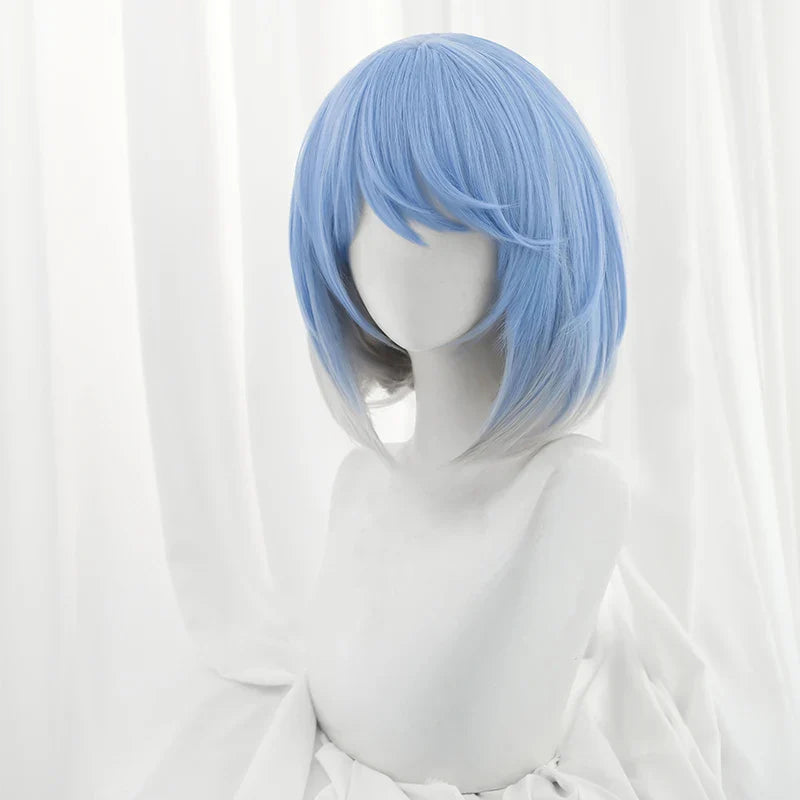 New Arrival: Halloweez Irelia Cosplay Wig - 35cm Gradient Blue Synthetic Hair for Women