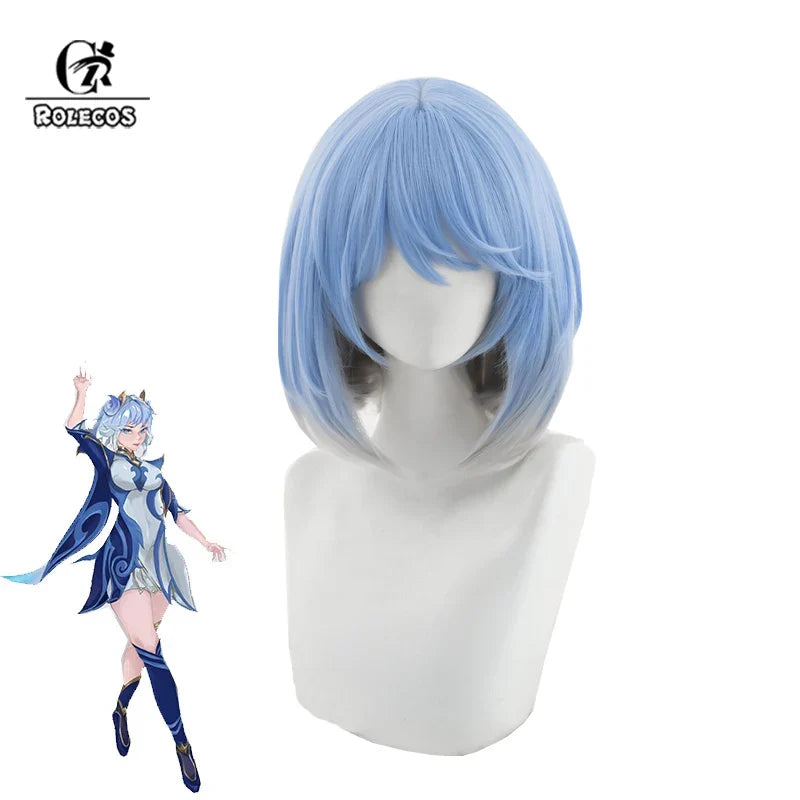 New Arrival: Halloweez Irelia Cosplay Wig - 35cm Gradient Blue Synthetic Hair for Women