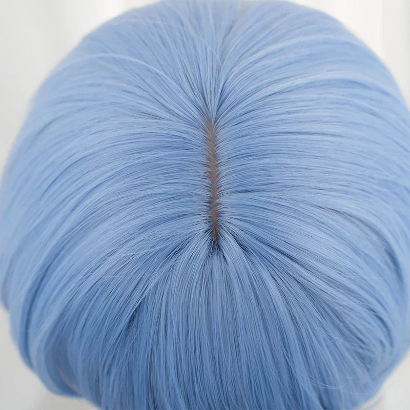 New Arrival: Halloweez Irelia Cosplay Wig - 35cm Gradient Blue Synthetic Hair for Women