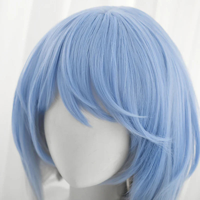 New Arrival: Halloweez Irelia Cosplay Wig - 35cm Gradient Blue Synthetic Hair for Women