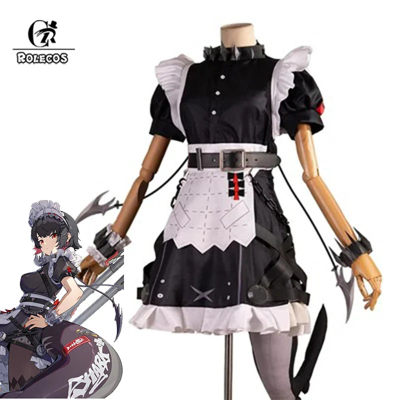 Halloweez Zenless Zone Zero Ellen Joe Cosplay Costume - Victorian Maid Uniform for Themed Parties