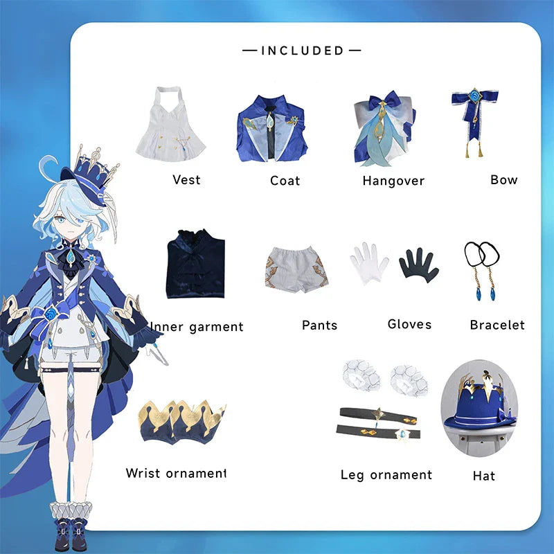 Halloweez Furina Cosplay Costume - Genshin Impact Water God Look for Women's Party - Halloweez