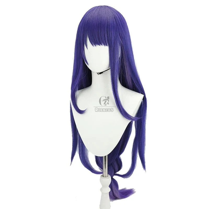Halloweez Raiden Shogun Cosplay Wig - 110cm Purple Straight Synthetic Hair for Ultimate Role Play - Halloweez