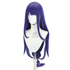 Halloweez Raiden Shogun Cosplay Wig - 110cm Purple Straight Synthetic Hair for Ultimate Role Play - Halloweez