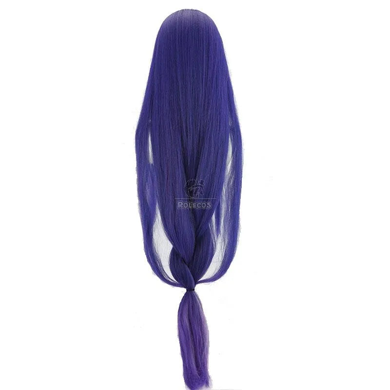 Halloweez Raiden Shogun Cosplay Wig - 110cm Purple Straight Synthetic Hair for Ultimate Role Play - Halloweez