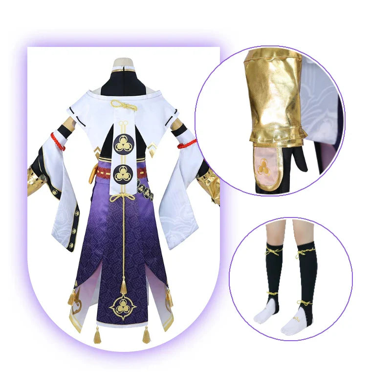 Halloweez Kujou Sara Cosplay Costume - Genshin Impact Inspired Women's Dress Set for Halloween - Halloweez