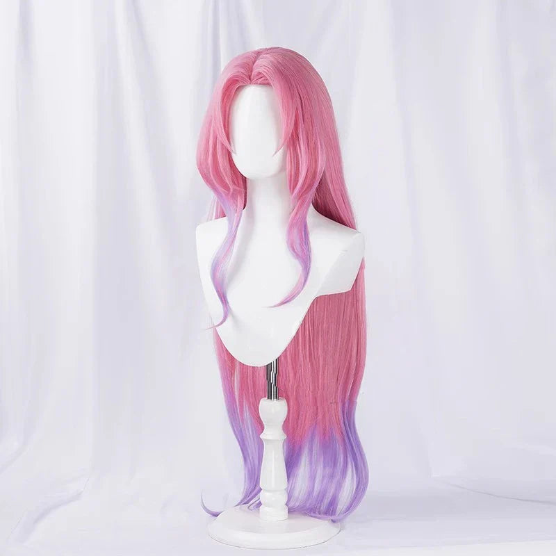 Halloweez Crystal Rose Seraphine Cosplay Wig - 85cm Long Gradient Color Synthetic Hair for Women