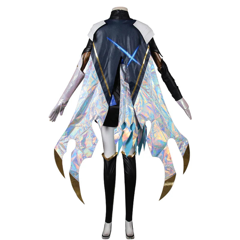 Halloweez Ashe Cosplay Costume - Premium LOL Women's Game Cosplay Outfit with Headwear