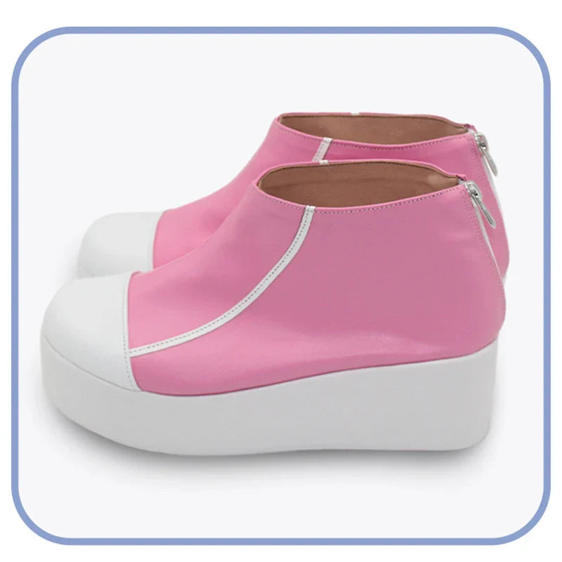 Halloweez Heartsteel Alune Cosplay Flats - Pink Zipper Casual Women's Shoes for Parties