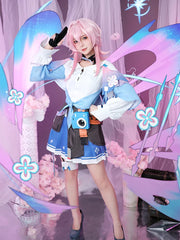 Disfraz de cosplay de Halloween - Juego Honkai Star Rail Lindo vestido azul para mujer para fiesta de carnaval de Halloween Uniforme de marinero