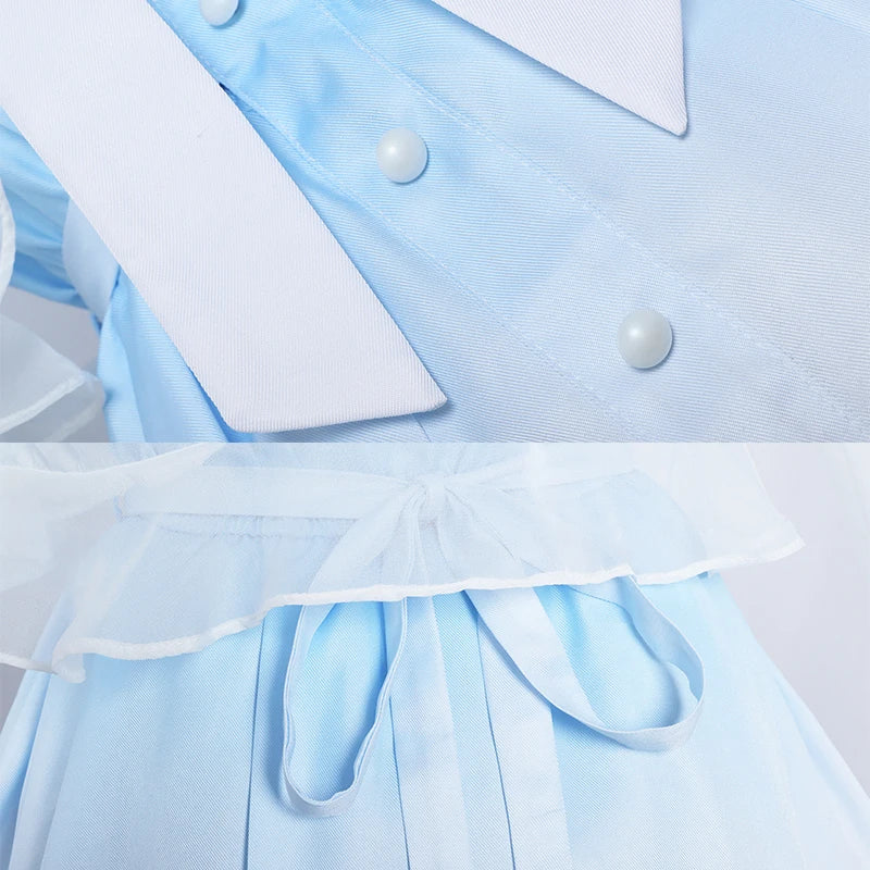 Vestido de cosplay exclusivo de Ganyu para Halloween en degradado azul y blanco para mujer