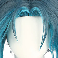 Halloweez Genshin Impact Xiao Cosplay Wig 40cm Mixed Blue Short Wigs for Role Play - Halloweez