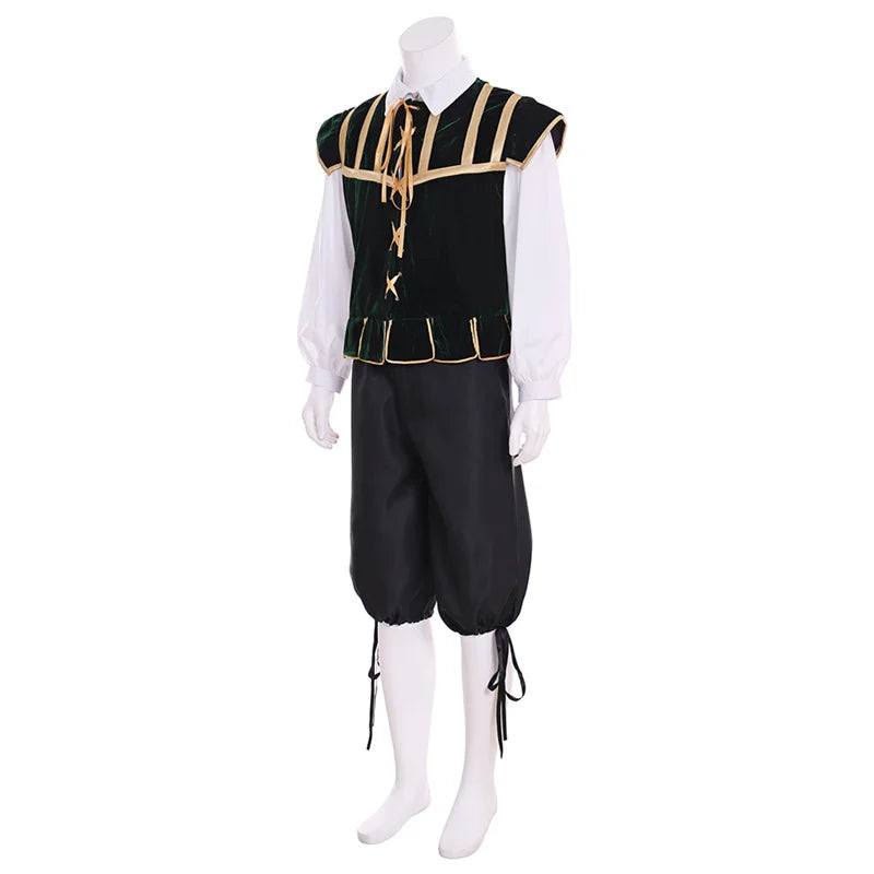 Halloweez Renaissance Tudor Noble Court Doublet Costume - Medieval Jerkin Vest & Viking-Inspired Attire for Men