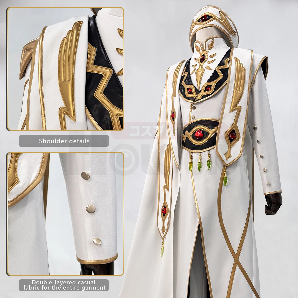 Code Geass Lelouch Emperor White King Cosplay Costume, Custom, Halloween Outfit - Halloweez