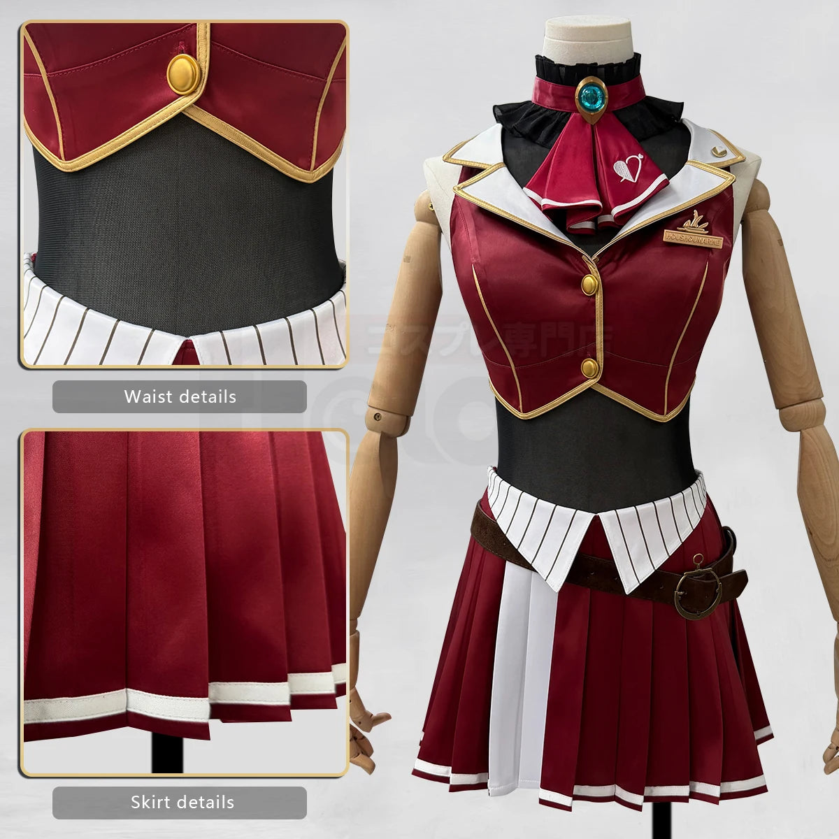 Hololive Houshou Marine Pirate Captain Cosplay Costume, Custom High-end for Halloween & Comic Con - Halloweez