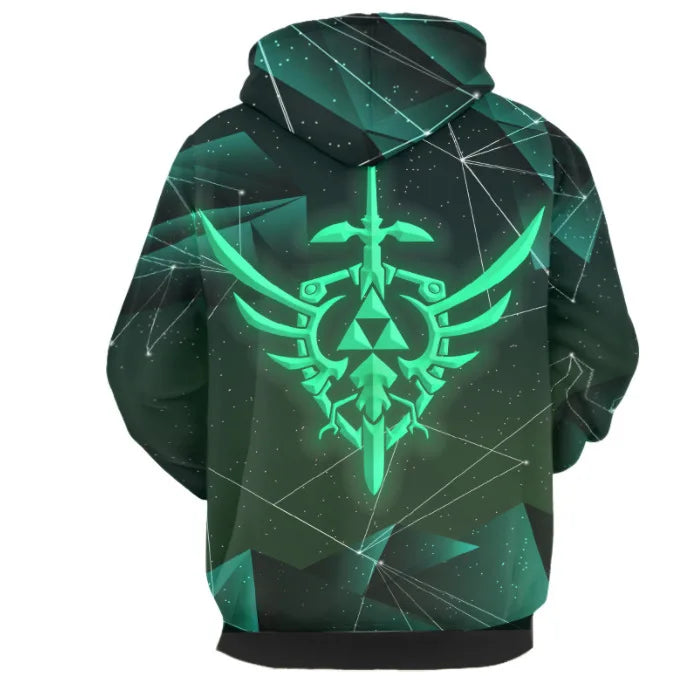 Halloweez Adult Men 3D Print Cosplay Costume - Link Inspired Hooded Sweatshirt for Themed Parties and Comic Con