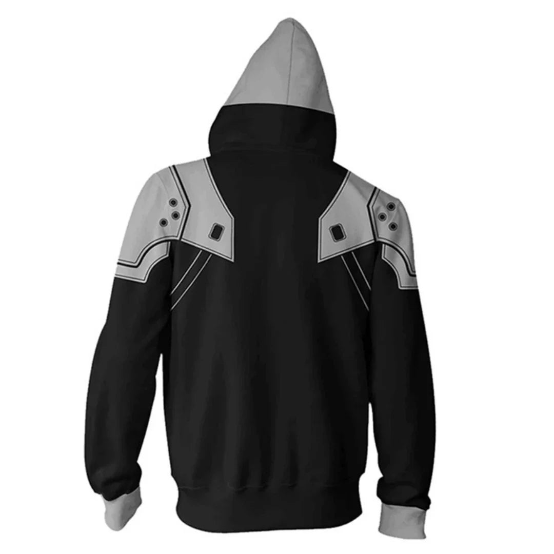 Halloweez FFVII Rebirth Sephiroth Cosplay Sweatshirt Unisex Vintage 3D Printed Hooded Pullover for Halloween Carnival Party - Halloweez