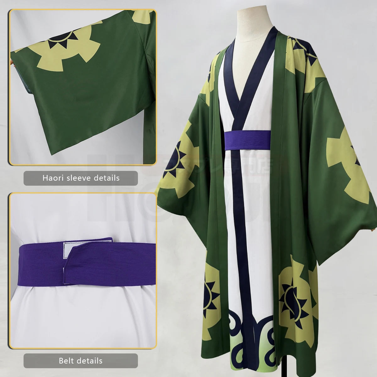 One Piece Zoro Roronoa Wano Arc Cosplay Costume, Custom, Comic Con Outfit - Halloweez
