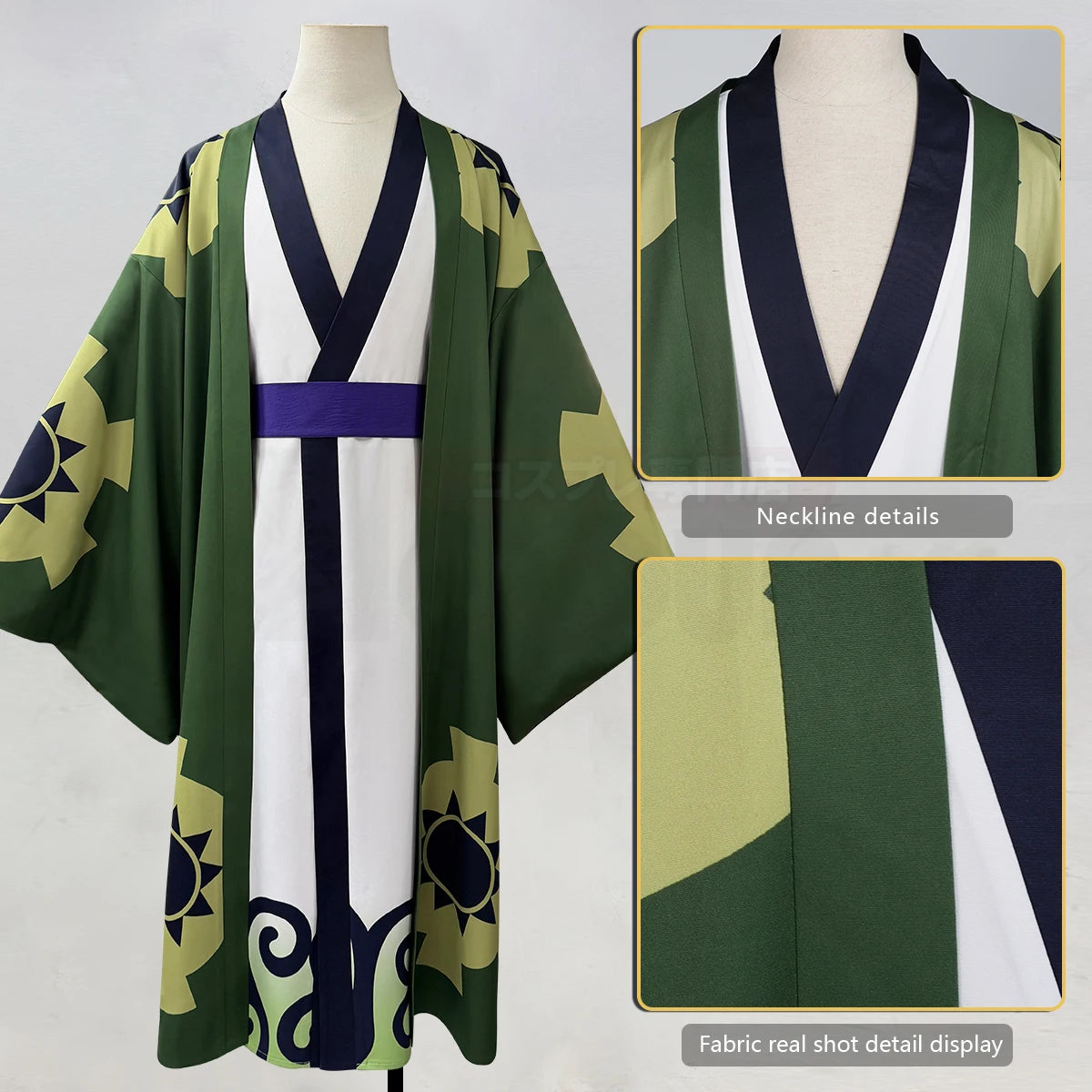 One Piece Zoro Roronoa Wano Arc Cosplay Costume, Custom, Comic Con Outfit - Halloweez
