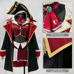 Hololive Houshou Marine Pirate Captain Cosplay Costume, Custom High-end for Halloween & Comic Con - Halloweez