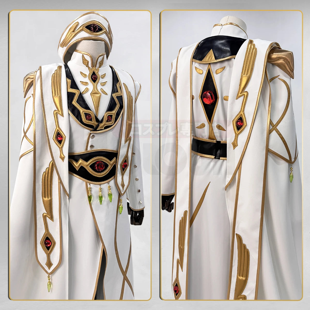Code Geass Lelouch Emperor White King Cosplay Costume, Custom, Halloween Outfit - Halloweez