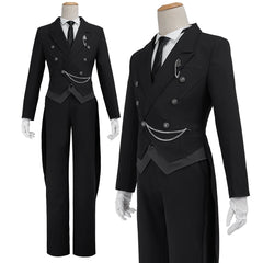 Black Butler Sebastian Cosplay Tuxedo Costume, Custom, Formal Halloween Outfit - Halloweez