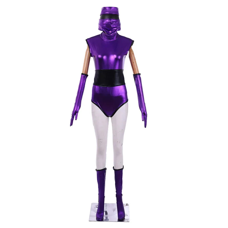 Superbe costume de cosplay Mileena pour femme, combinaison de combat violette | Tenues d'Halloween pour Halloweez