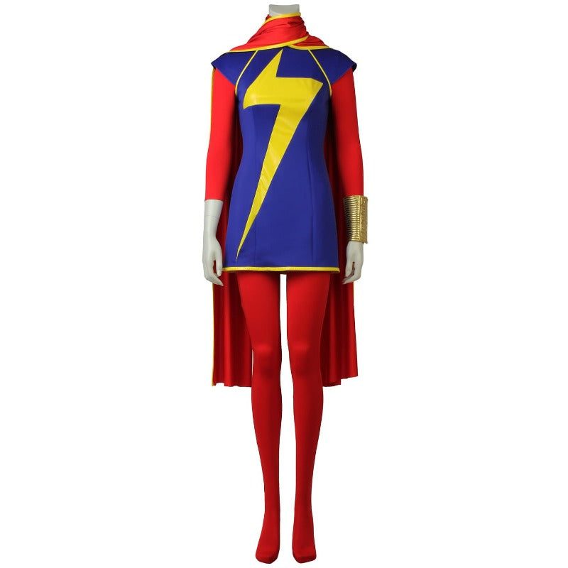 Tenue de cosplay Kamala Khan pour Halloween - Combinaison et cape pour femme pour Halloween et événements spéciaux