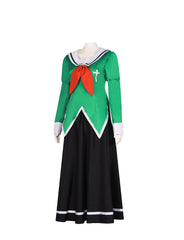 Fictional Reasoning Iwanaga Kotoko Cosplay Costume Green Long-Sleeved Dress for Women Halloween Maid Outfit - Halloweez