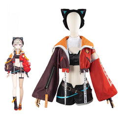 VTuber Komori Met Anime Cosplay Costume Waist-Baring Hot Girl Outfit - Halloweez