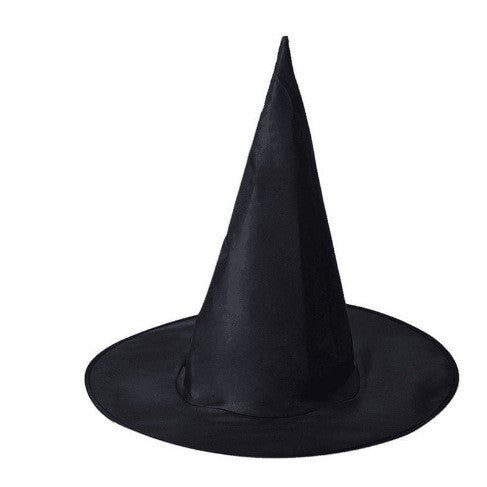 Halloween Crinkle Witch Hat for Kids Adults Party Dress Up Gold Velvet Curved Horn Hat Elf Witch Hat Wizard Hat - Halloweez
