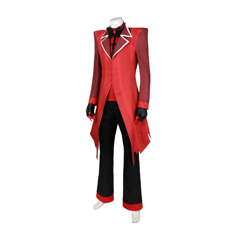 Stylish Red Tuxedo with Black Pants - Men's Anime Costume for Halloween